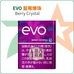 EVO藍莓爆珠Berry Crystal 加熱菸口味｜整條10包裝 Ploom主機專用｜日本原裝進口